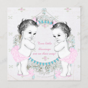 Invitación Baby Shower de Gemelas