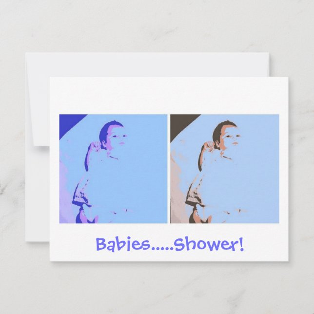 Invitación Baby Shower de gemelos (Anverso)