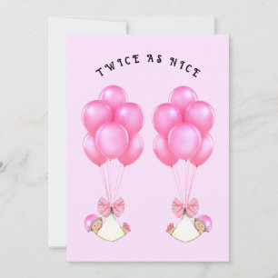Invitación Baby Shower de gemelos chicas