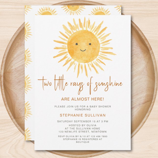 Invitación Baby Shower de gemelos Sunshine (Subido por el creador)