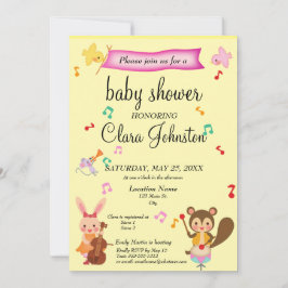 Invitación Baby Shower de género Neutral Musical Animals