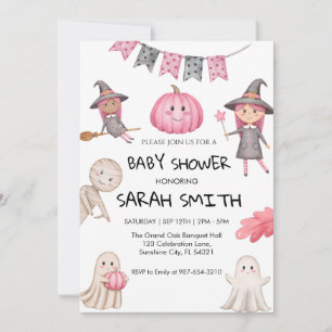 Invitación Baby Shower de Ghost Halloween invita a Baby Showe