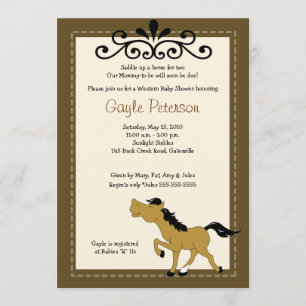 Invitación Baby Shower de Giddy Up Horse Cowgirl 5