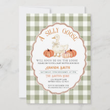 Baby Shower de Gingham Green Fall Silly Goose