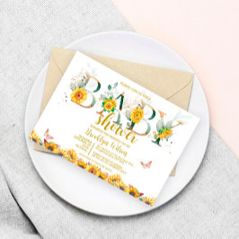 Invitación Baby Shower de girasol