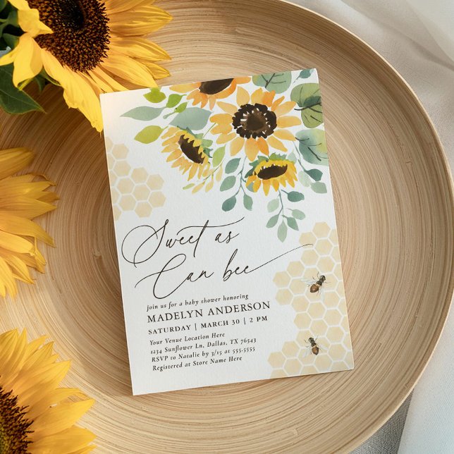 Invitación Baby Shower de girasol dulce como puede ser (Subido por el creador)