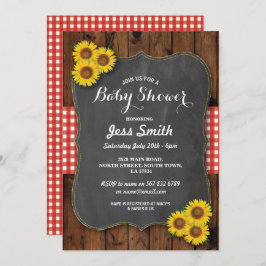 Invitación Baby Shower de girasol invita a la charla y la mad
