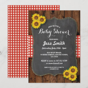 Invitación Baby Shower de girasol invita a la charla y la mad