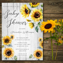 Invitación Baby Shower de girasoles rusos