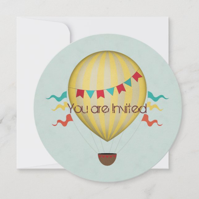 Invitación Baby Shower de globo aerostático (Anverso)