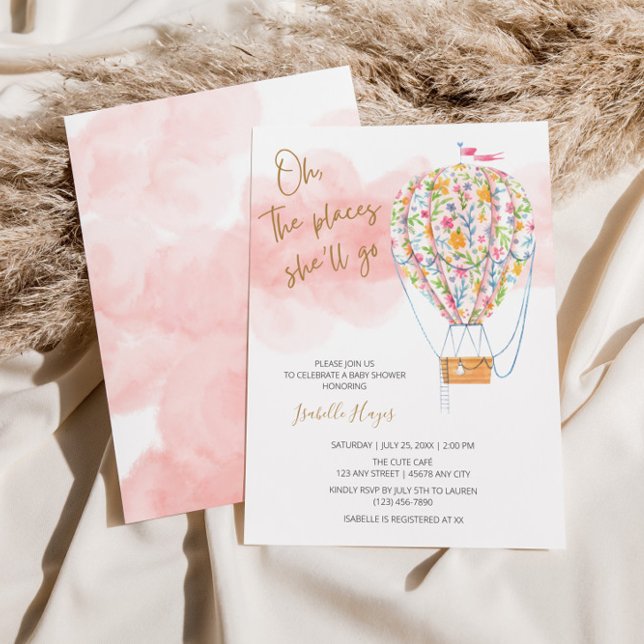 Invitación Baby Shower de globo aerostático (Subido por el creador)