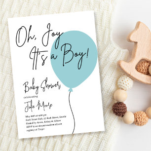 Invitación Baby Shower de globo azul