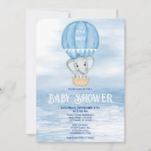 Baby Shower de globo de aire caliente de Elefante 