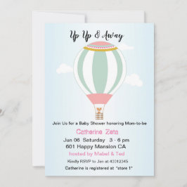 Invitación Baby Shower de globo de aire caliente personalizad
