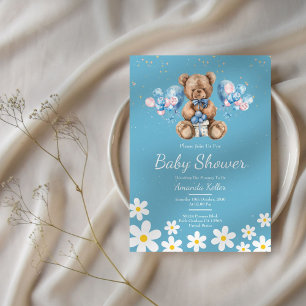 Invitación Baby Shower de globo de Bear Animal