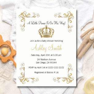 Invitación Baby Shower de Gold Prince - Personaliz