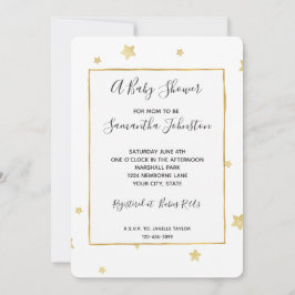 Invitación Baby Shower de Gold Stars