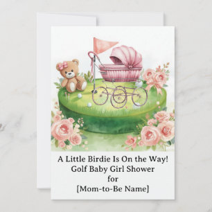 Invitación Baby Shower de Golf Girl en campo de golf