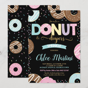 Invitación Baby Shower de gotas y pañales rocian bebé