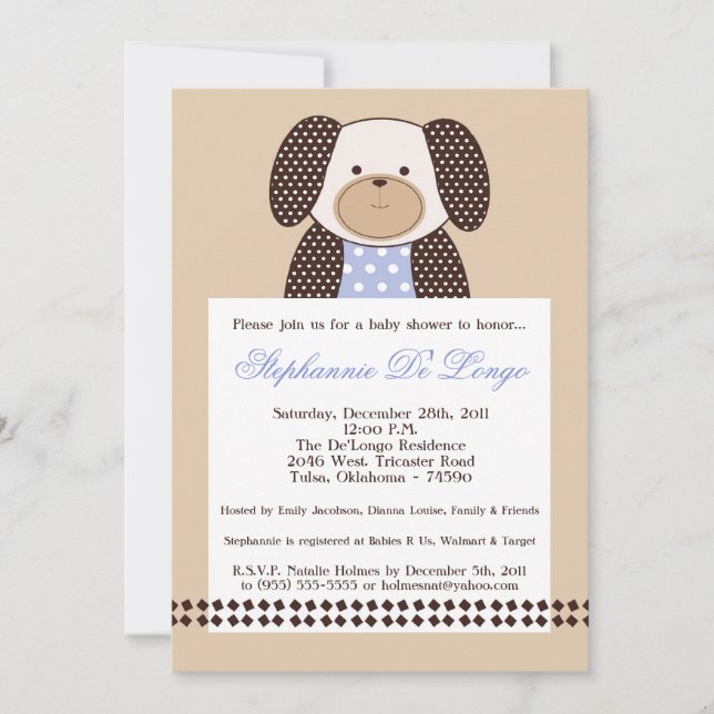 Invitación Baby Shower de Graham Crackers Boy Blue (Anverso)