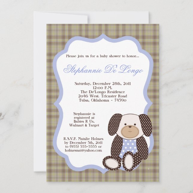 Invitación Baby Shower de Graham Crackers Boy Blue (Anverso)
