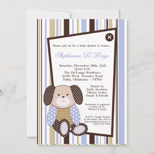 Invitación Baby Shower de Graham Crackers Boy Blue (Anverso)