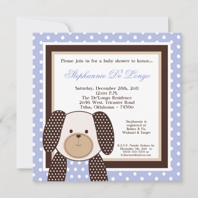 Invitación Baby Shower de Graham Crackers Boy Blue (Anverso)