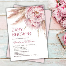 Baby Shower de gramaje Pampas Floral Rosa