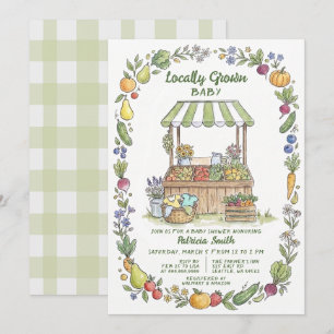 Invitación Baby Shower de Granjas Locales para Bebé