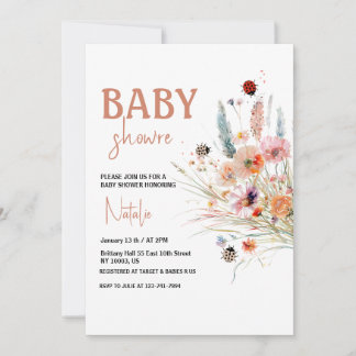 Invitación Baby Shower de Grass Pampas