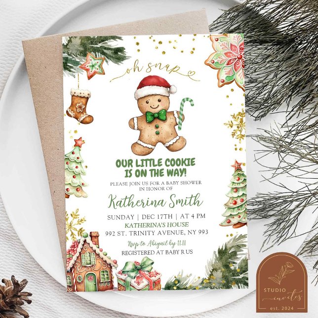 Invitación Baby Shower de Green Cookies Gingerbread (Subido por el creador)