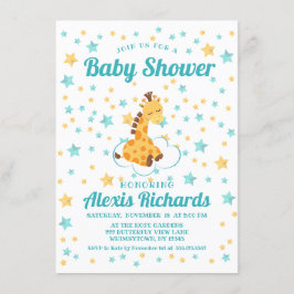 Invitación Baby Shower de guijarros y estrellas neutrales de