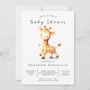 Invitación Baby Shower de guirafa digital rusa
