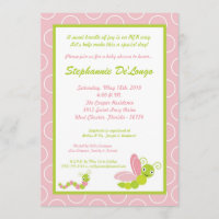 Invitación Baby Shower de gusanos de error 5x7