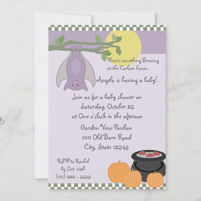 Invitación Baby Shower de Halloween (Anverso)