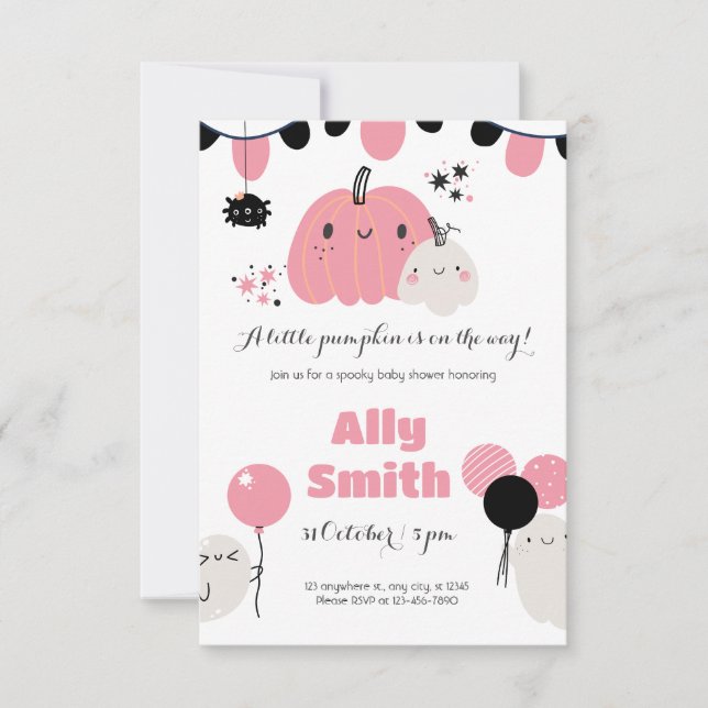 Invitación Baby Shower de Halloween (Anverso)