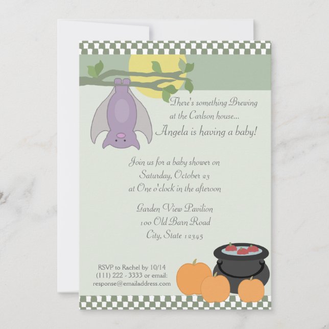 Invitación Baby Shower de Halloween (Anverso)