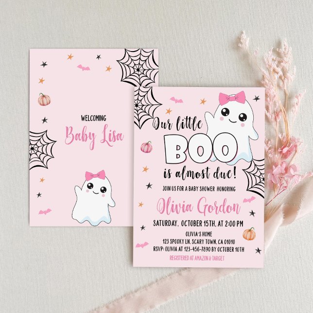 Invitación Baby Shower de Halloween Chica fantasma (Subido por el creador)