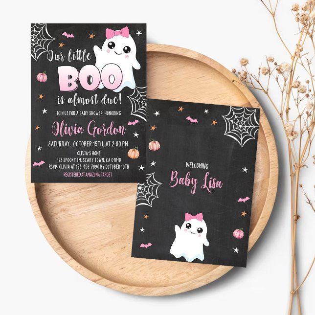 Invitación Baby Shower de Halloween Chica fantasma (Subido por el creador)
