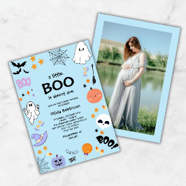 Invitación Baby Shower de Halloween con foto de Blue A Little