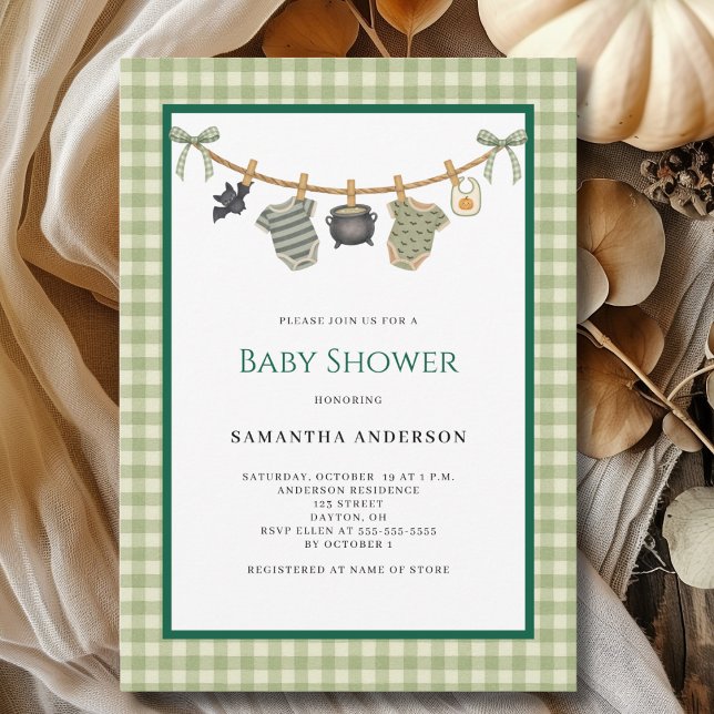 Invitación Baby Shower de Halloween en línea neutral de géner (Subido por el creador)