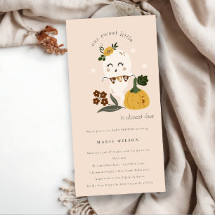 Invitación Baby Shower de Halloween Ghost Little B