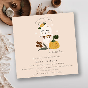 Invitación Baby Shower de Halloween Ghost Little B