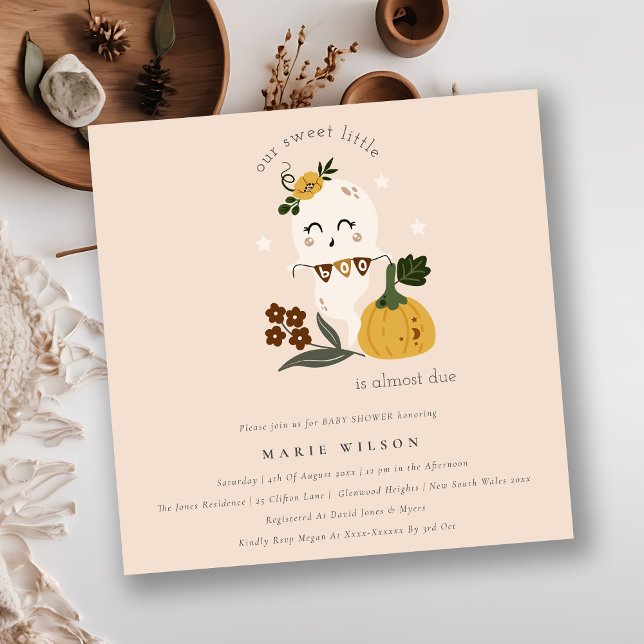 Invitación Baby Shower de Halloween Ghost Little B (Subido por el creador)