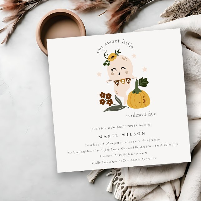 Invitación Baby Shower de Halloween Ghost Little B (Subido por el creador)