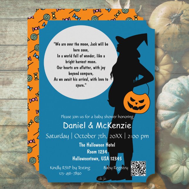 Invitación Baby Shower de Halloween Jack-O-Lantern Boy (Subido por el creador)