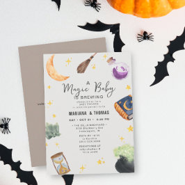 Invitación Baby Shower de Halloween Neutral de la bebé mágica