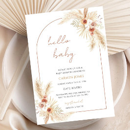 Invitación Baby Shower de hierba de Pampas Boho