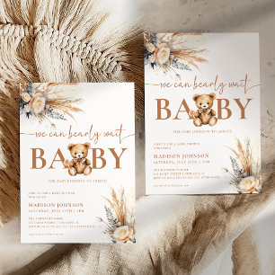 Invitación Baby Shower de hierba de Pampas Boho No Podemos Es