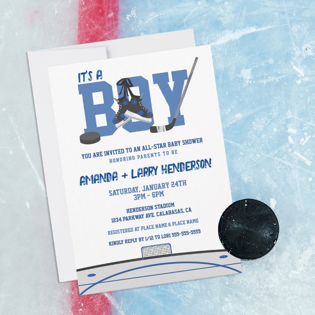 Invitación Baby Shower de hockey sobre hielo (Subido por el creador)